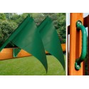 Gorilla Chateau Clubhouse Cedar Wood Swing Set Kit w/ Amber Posts and Deluxe Green Vinyl Canopy - Amber (01-0035-AP-1)