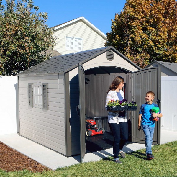 Lifetime 8x10 Outdoor Storage Shed Kit w/ Ridge Skylight ...