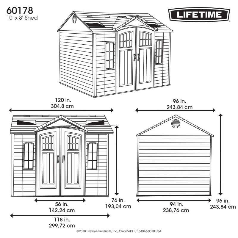 Lifetime 10' x 8' Garden Storage Shed (60095)