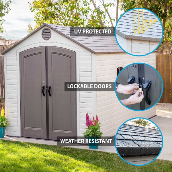 Lifetime 8x15 Plastic Storage Shed Kit w/ 2 windows (60075)