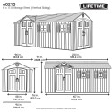 Lifetime 17.5x8 Plastic Storage Shed Kit w/ Double Doors (60213)