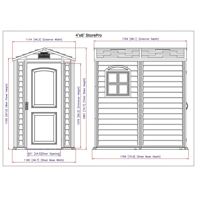 DuraMax 4x6 StorePro Vinyl Shed Kit (30621)
