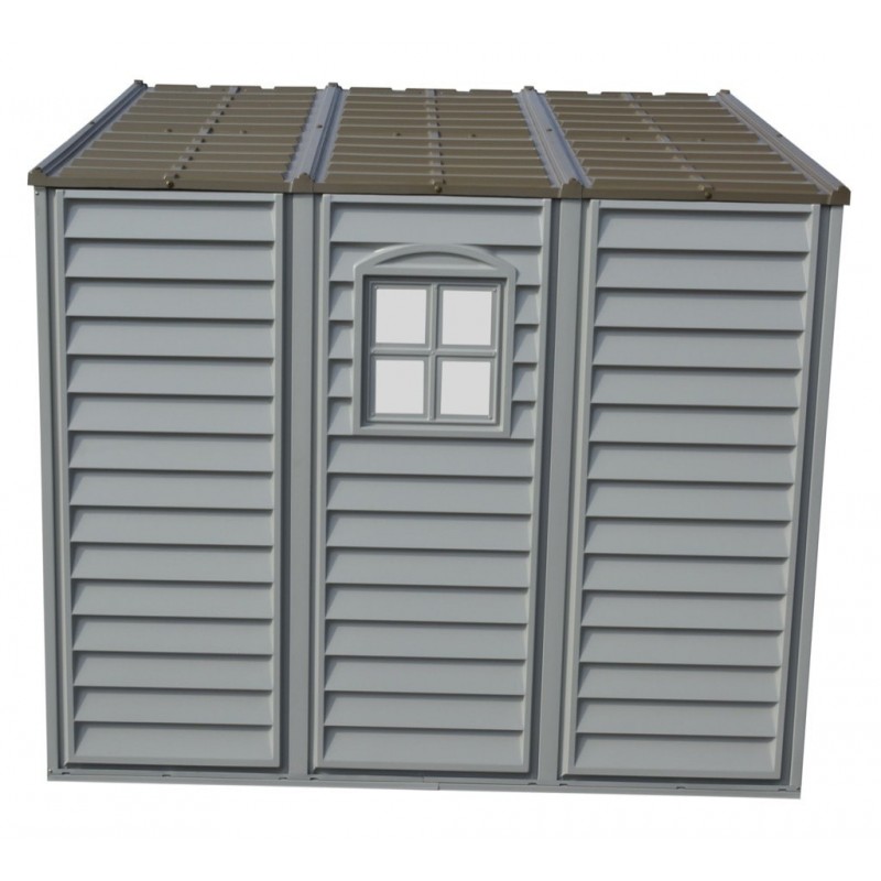 DuraMax 10.5'W x 8'D Woodbridge Adobe Vinyl Shed w/ Foundation (20224)