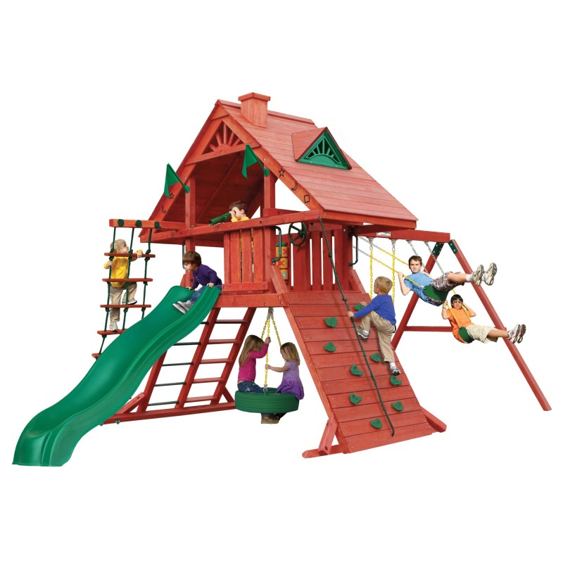 Gorilla Sun Palace I Cedar Wood Swing Set Kit - Redwood (01-0012)