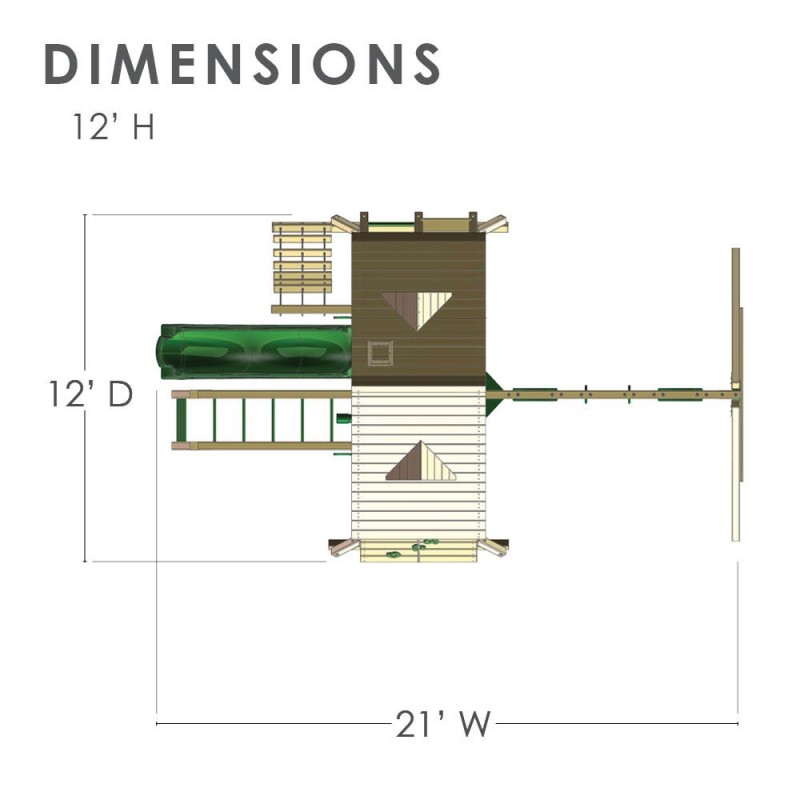 Gorilla Sun Palace II Cedar Wood Swing Set Kit - Redwood (01-0013)