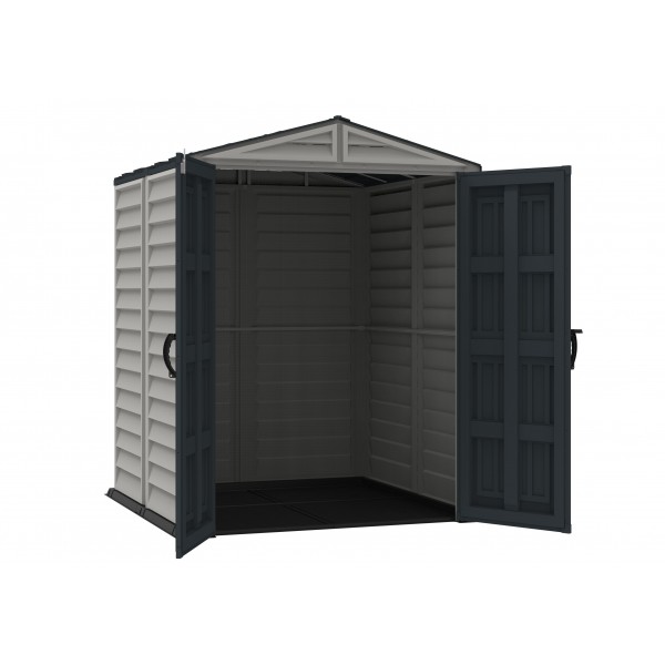 duramax 5x5 yardmate plus vinyl storage shed w/ floor 35525