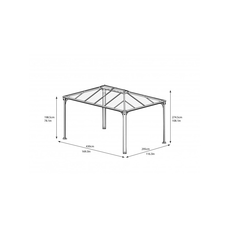 Palram 10x14 Martinique Rectangle Garden Gazebo Kit (HG9170)
