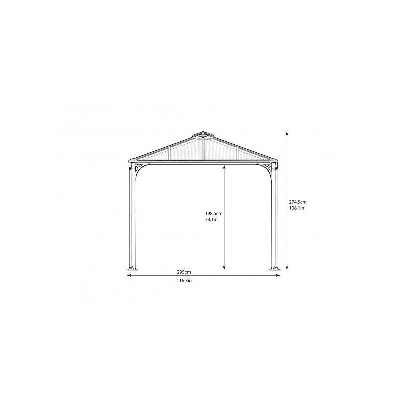 Palram 10x14 Martinique Rectangle Garden Gazebo Kit (HG9170)