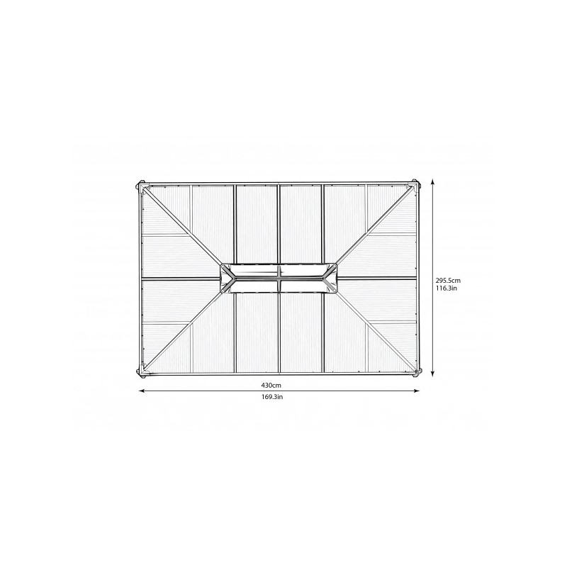 Palram 10x14 Martinique Rectangle Garden Gazebo Kit (HG9170)
