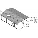 Arrow Steel 20x29x7 DIY Carport Kit - Charcoal (CPHC202907)