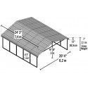 Arrow Steel 20x24x7 DIY Carport Kit - Charcoal (CPHC202407)