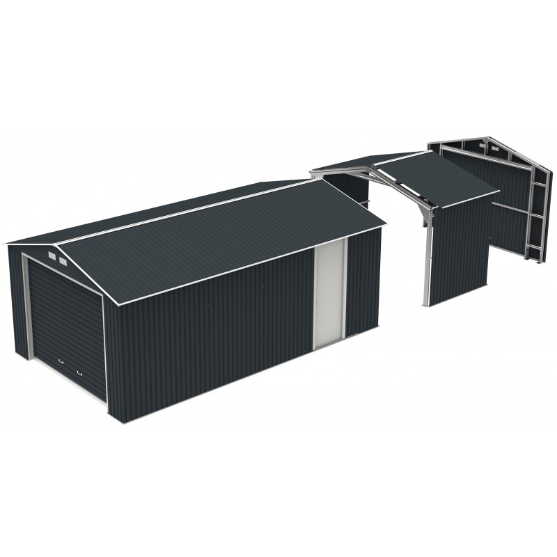 Duramax 6' Metal Storage Shed Extension - Dark Gray  (54951)