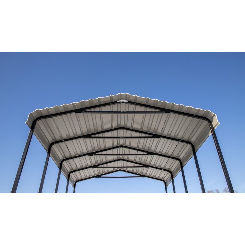 Arrow 14x20x14 Steel DIY Carport Kit - Eggshell (CPH142014)
