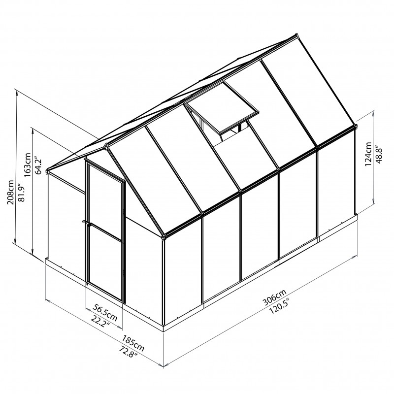 Palram Mythos 6x10 Greenhouse - Green  (HG5010G)