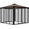 Palram Ledro 10x10 Steel Enclosed Gazebo Kit w/ Screen Doors - Gray (HG9191)