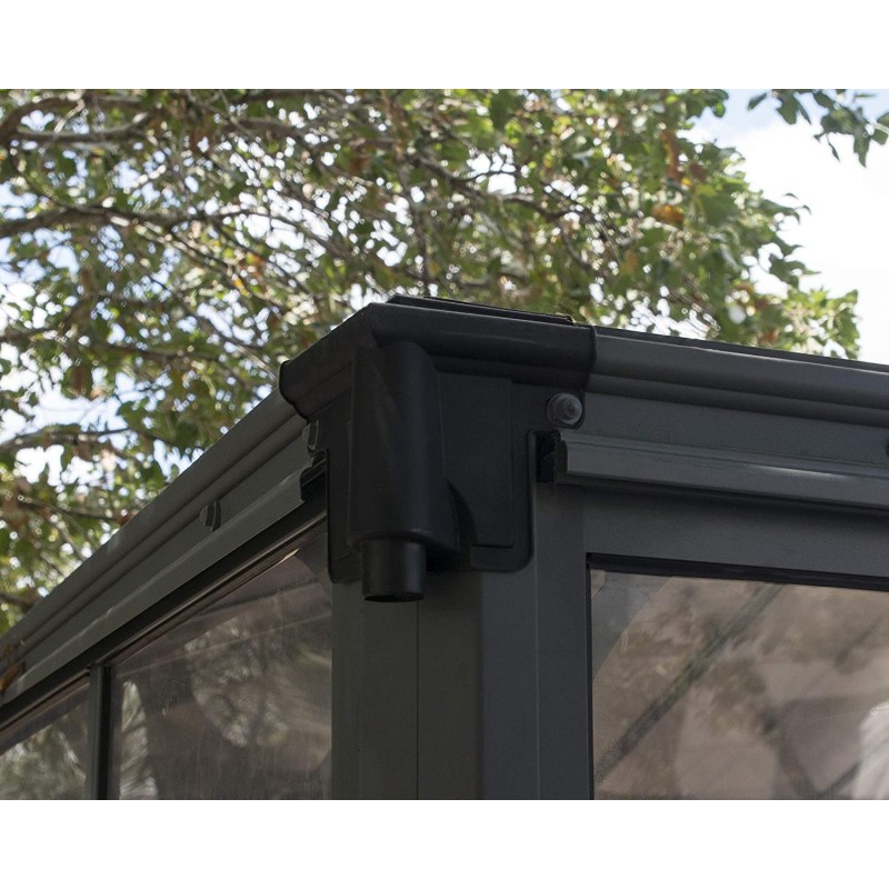 Palram Ledro 10x10 Steel Enclosed Gazebo Kit w/ Screen Doors - Gray (HG9191)