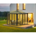 Palram Ledro 10x10 Steel Enclosed Gazebo Kit w/ Screen Doors - Gray (HG9191)