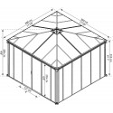 Palram Ledro 10x10 Steel Enclosed Gazebo Kit w/ Screen Doors - Gray (HG9191)