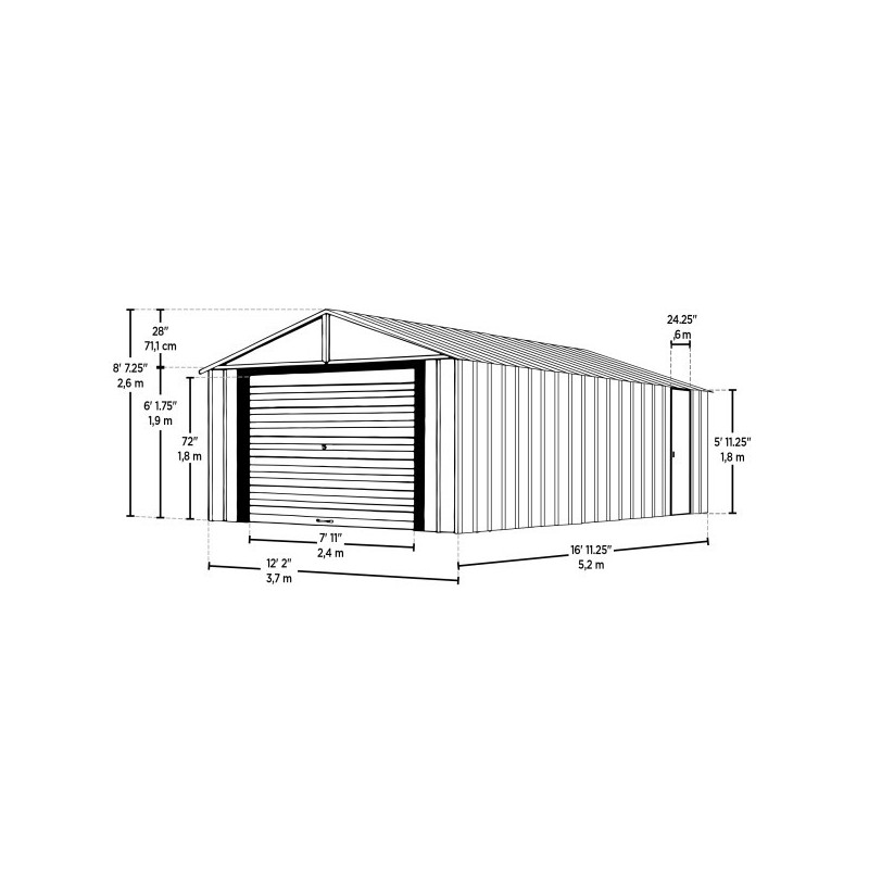 Arrow Murryhill 12x17 Steel Prefab Storage Shed Kit (BGR1217FG)