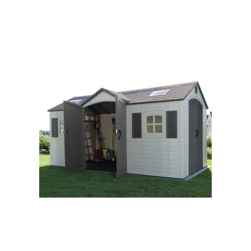 Lifetime 15x8 Plastic Storage Shed Kit w/ Double Doors