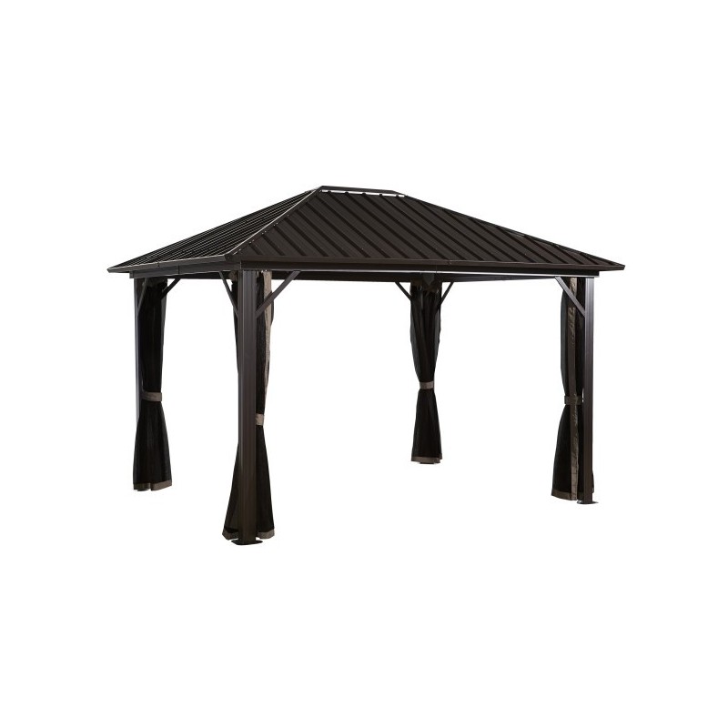 Sojag 10x14 Genova Aluminum Gazebo Kit - Dark Brown (500-9165043)