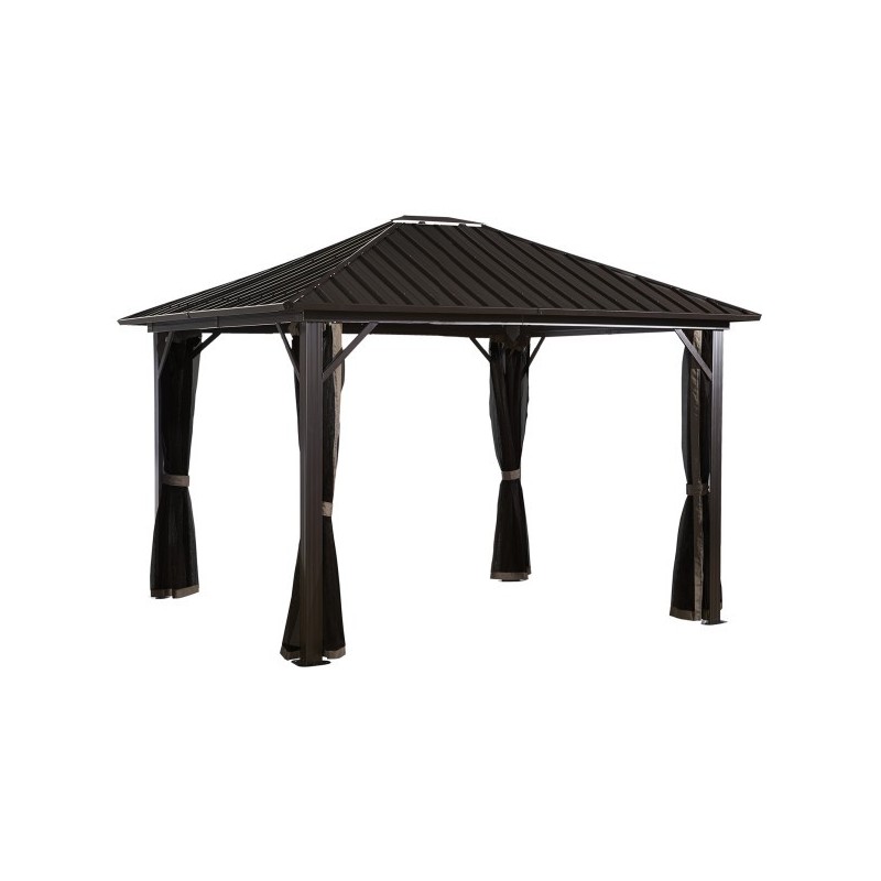 Sojag 12x12 Genova Aluminum Gazebo Kit - Dark Brown (500-9165050)