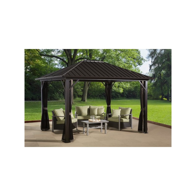 Sojag 12x12 Genova Aluminum Gazebo Kit - Dark Brown (500-9165050)