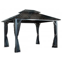 Sojag 12x16 Genova II Double Roof Aluminum Gazebo Kit - Dark Brown (500-9165074)