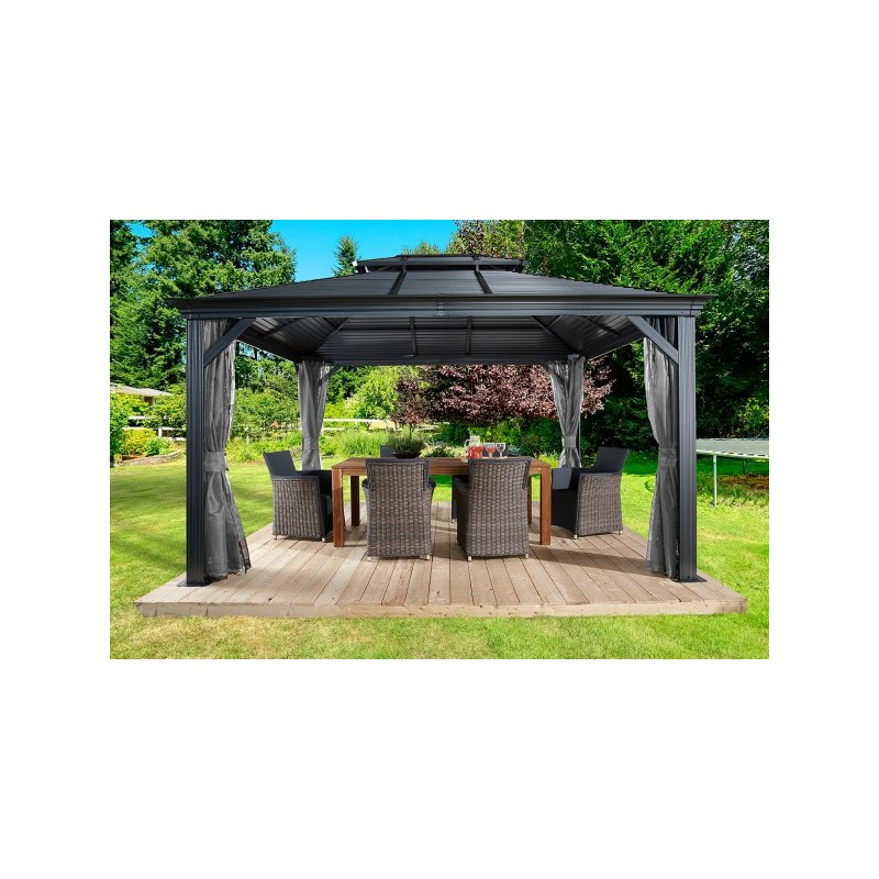 Sojag 10x12 Double Roof Mykonos II Gazebo Kit - Dark Gray (500-9165203)