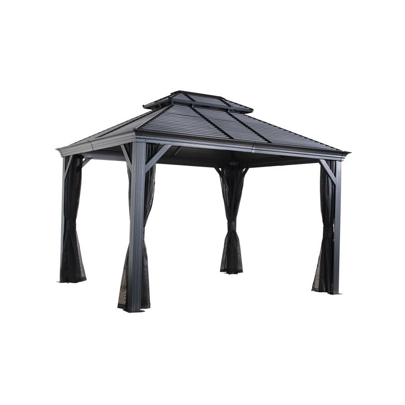Sojag 10x14 Double Roof Mykonos II Gazebo Kit - Dark Gray (500-9165210)