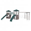 Lifetime Double Adventure Tower Playset with Monkey Bars - Earthtone (90966)