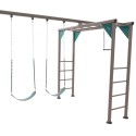 Lifetime Double Adventure Tower Playset with Monkey Bars - Earthtone (90966)