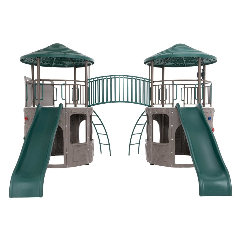 Lifetime Double Adventure Tower Playset with Bridge -Earthtone (90971)