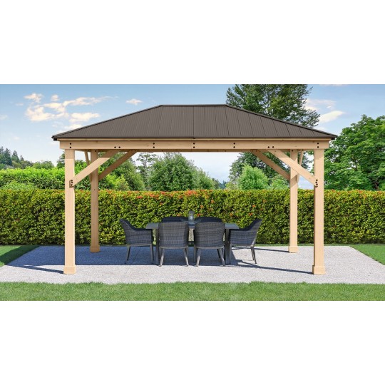 Yardistry Meridian Pannello In Legno Di Cedro Per Privacy, Adatto Per Gazebo Meridian Da 3,5 M, Kit Di Montaggio Incluso, Colore Naturale - 6