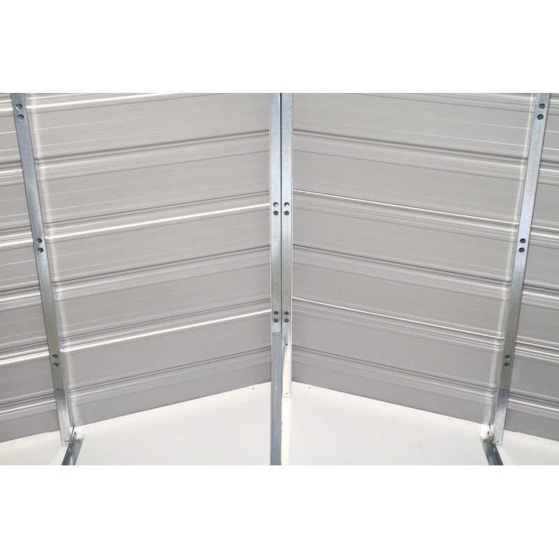 Arrow 8x7 Ezee Storage Shed Kit - High Gable, 72 In Walls, Vents - Cream & Charcoal (EZ8772HVCRCC)