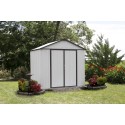 Arrow 8x7 Ezee Storage Shed Kit - High Gable, 72 In Walls, Vents - Cream & Charcoal (EZ8772HVCRCC)