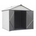 Arrow 8x7 Ezee Storage Shed Kit - High Gable, 72 In Walls, Vents - Cream & Charcoal (EZ8772HVCRCC)