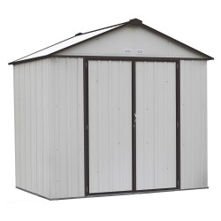 Arrow 8x7 Ezee Storage Shed Kit - High Gable, 72 In Walls, Vents - Cream & Charcoal (EZ8772HVCRCC)