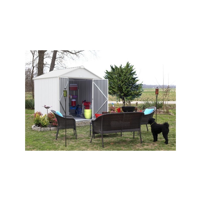 Arrow 8x7 Ezee Storage Shed Kit - High Gable, 72 In Walls, Vents - Cream (EZ8772HVCR)