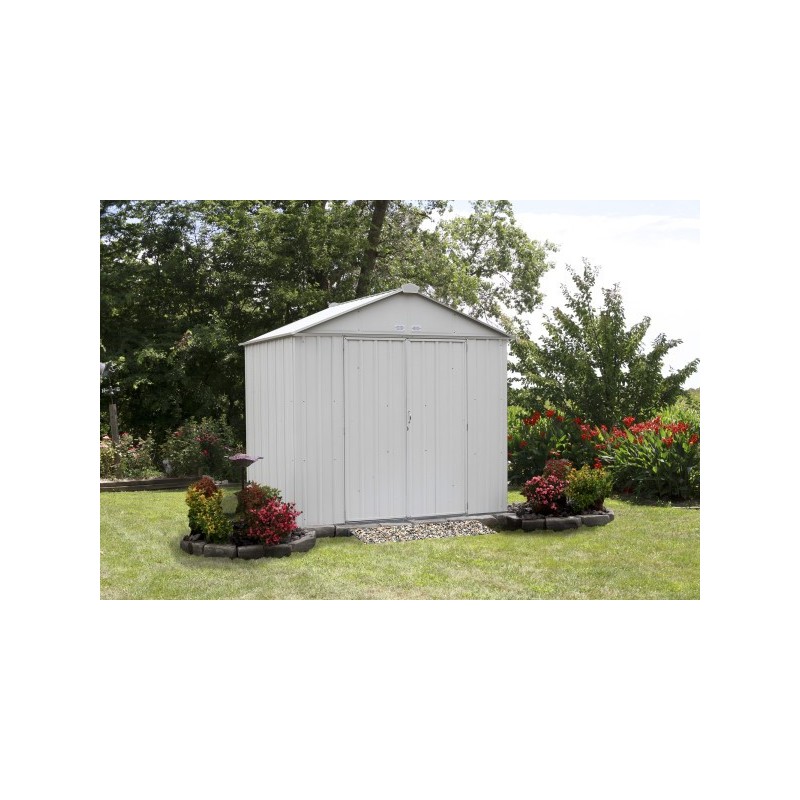 Arrow 8x7 Ezee Storage Shed Kit - High Gable, 72 In Walls, Vents - Cream (EZ8772HVCR)