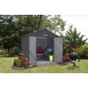 Arrow 8x7 Ezee Storage Shed Kit - High Gable, 72 In Walls, Vents - Charcoal (EZ8772HVCC)