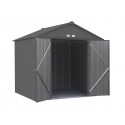 Arrow 8x7 Ezee Storage Shed Kit - High Gable, 72 In Walls, Vents - Charcoal (EZ8772HVCC)