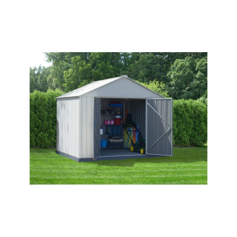 Arrow 10x8 Ezee Storage Shed Kit - Extra High Gable, 72 in Walls, Vent - Cream (EZ10872HVCR)