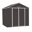 Arrow 8x7 Ezee Storage Shed Kit - High Gable, 72 In Walls, Vents - Charcoal & Cream (EZ8772HVCCCR)