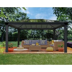 Palram – Canopia Dallas 4900 16x12 Aluminum Gazebo Kit - Grey (HG9145)