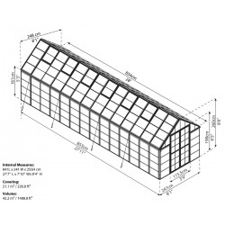 Palram 8x24 Snap & Grow Hobby Greenhouse Kit - Silver (HG8024)