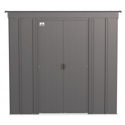 Arrow Classic 6x4 Steel Storage Shed Kit - Charcoal (CLP64CC)