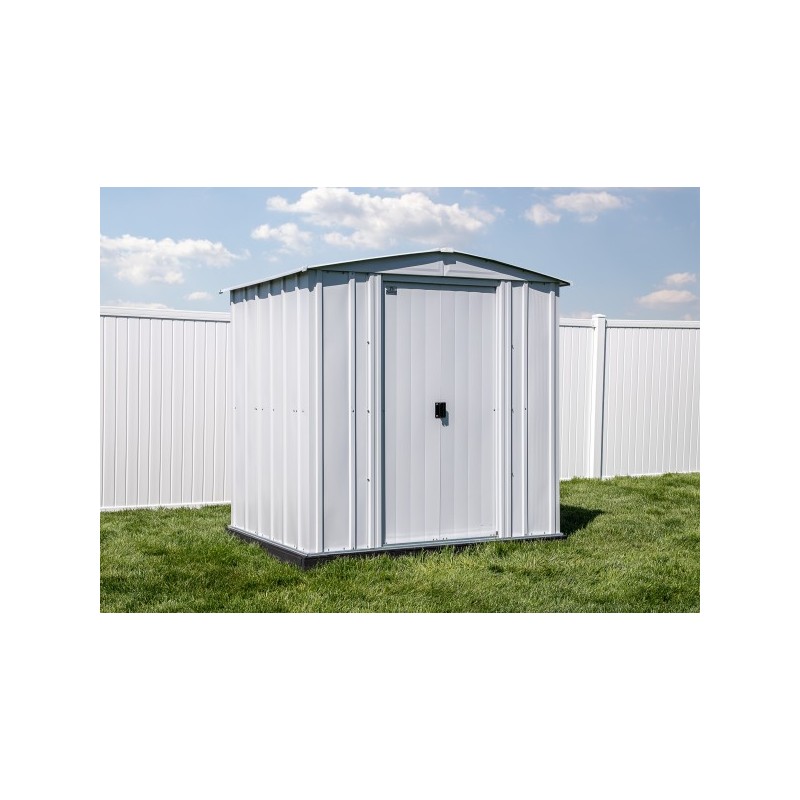 Arrow Classic 6x5 Steel Storage Shed Kit - Flute Grey (CLG65FG)