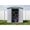 Arrow Classic 6x5 Steel Storage Shed Kit - Flute Grey (CLG65FG)