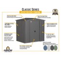 Arrow Classic 6x5 Steel Storage Shed Kit - Blue Grey (CLG65BG)